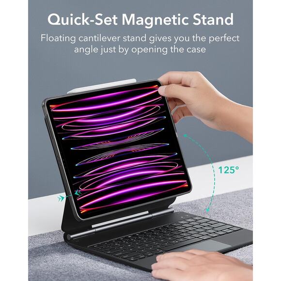 NEW ESR iPad Pro 12.9 Case with Keyboard,Magnetic Stand, (2022/2021/2020/2018) - Picture 5 of 9